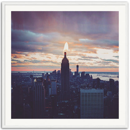 Empire State Candle - Museum-Quality Framed Art Print