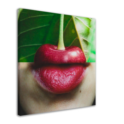 Cherry Lipstick - Canvas Print