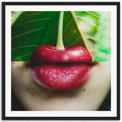 Cherry Lipstick - Museum-Quality Framed Art Print