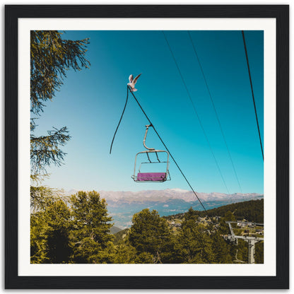 Chairlift #2 - Museum-Quality Framed Art Print