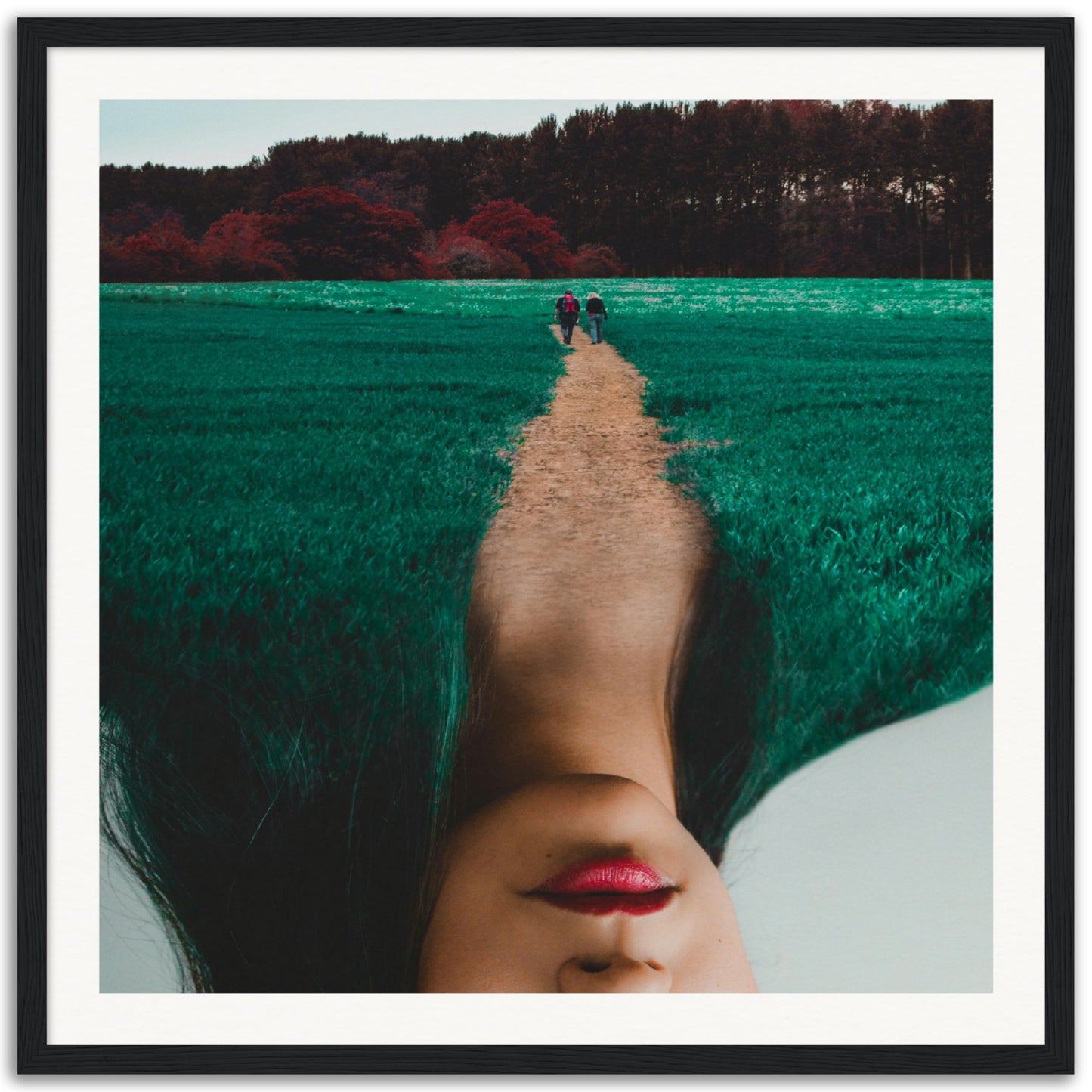 Hiking In The Middle Of Nohair - Museum-Quality Framed Art Print
