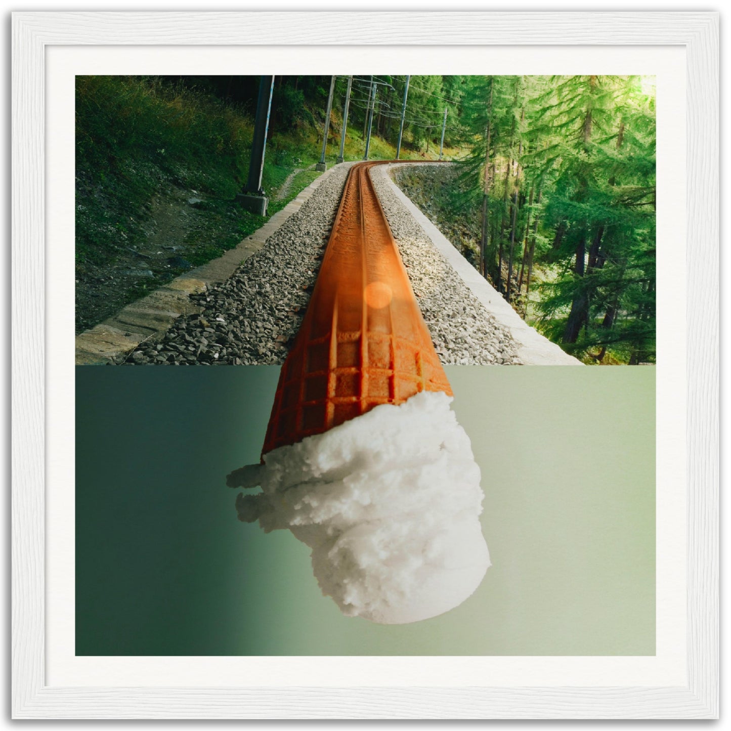 Cone-cting Train - Museum-Quality Framed Art Print