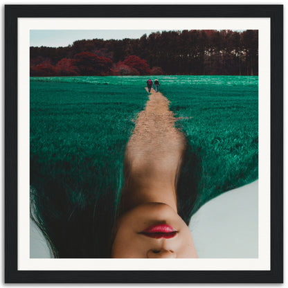 Hiking In The Middle Of Nohair - Museum-Quality Framed Art Print